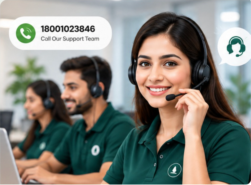 Customer support team working in a call center